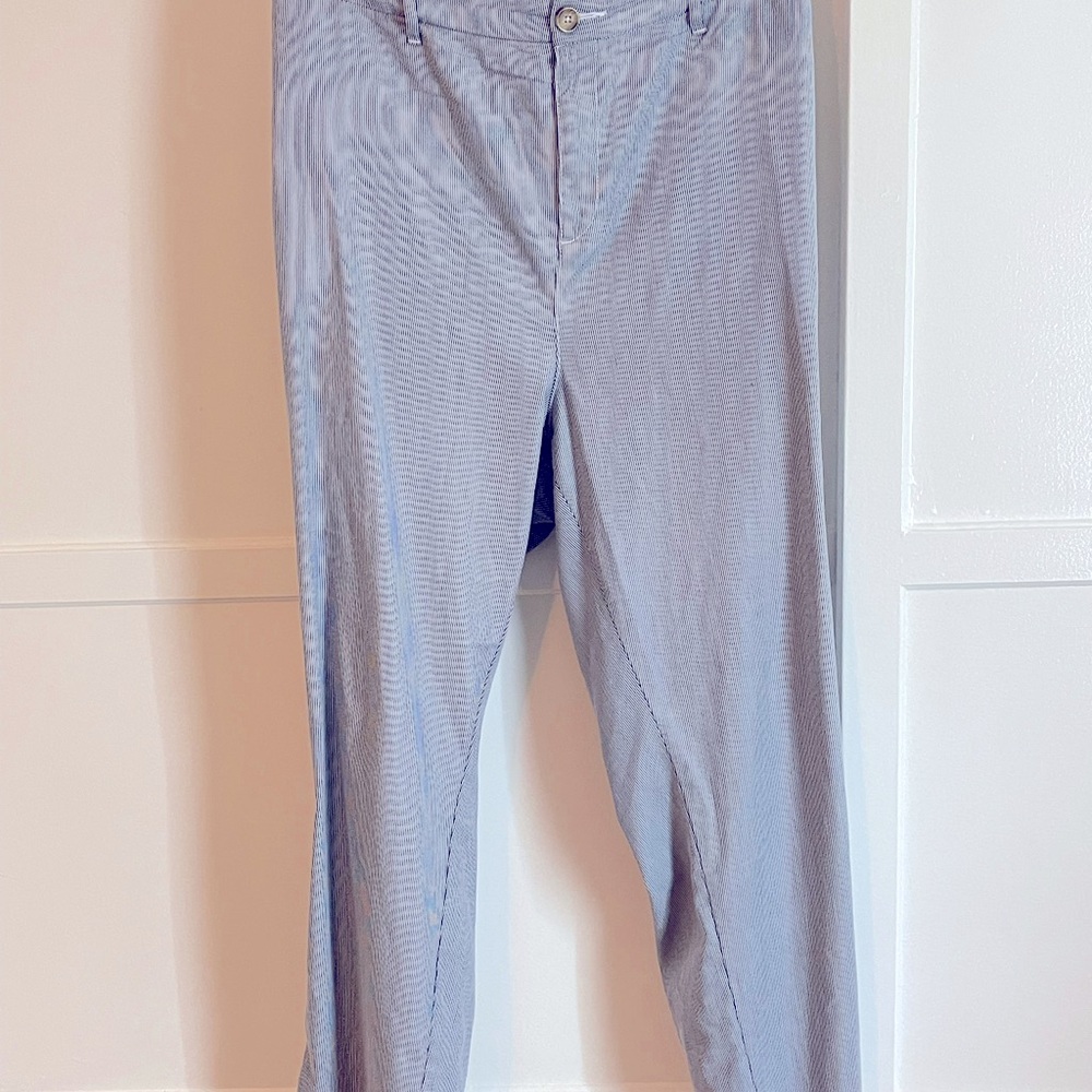 Navy/White Pinstripe Size 24 Tommy Hilfiger Cotton Slacks - Picture 2 of 9